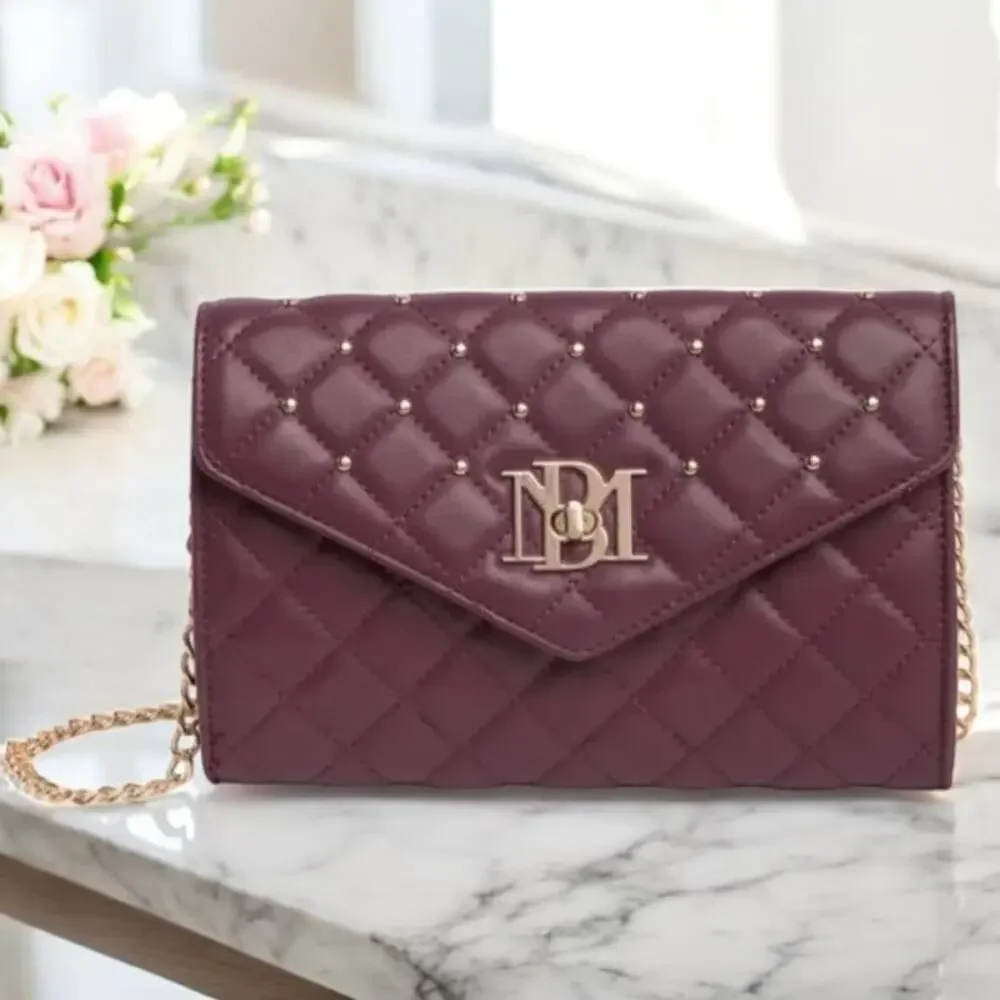 NWT Bagley Mischka Quilted W/Chain Diamond Convertible Crossbody Bag $139